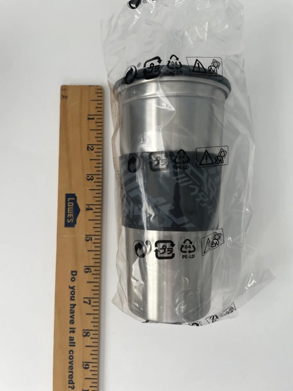 NEW IKEA LÅNESPELARE Tumbler w/ Lid & Straw Silver Black Insulated Cup